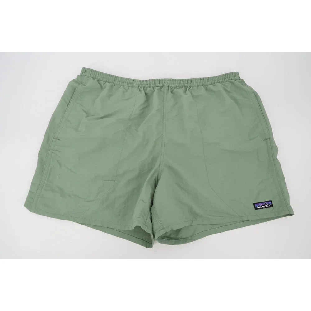 Patagonia Netplus Mens XL Baggies Swim Shorts Green Solid Unlined Swim Trunks